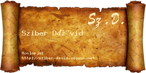 Sziber Dávid névjegykártya