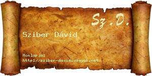Sziber Dávid névjegykártya